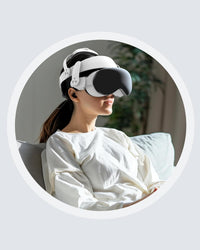 SODI Vision Pro VR Head Strap for Apple Vision Pro, Weight-Balanced Comfort, Pressure-Reducing, One-Button Retractable, Dual Knob Adjustment, Easy Installation, Wider Head Fit (white)