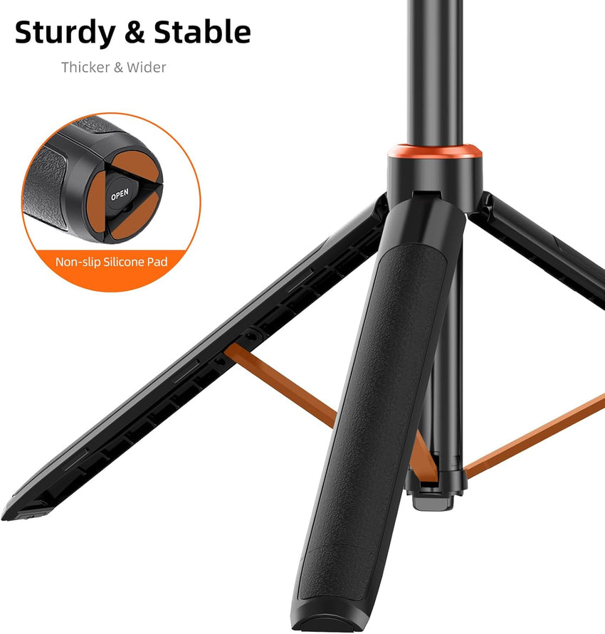 53.5"/136cm Selfie Stick Tripod for DJI Osmo Pocket 3, GoPro Hero 13/12/11/10/9/Max2, DJI Osmo Action 5 Pro/4, AKASO EK7000, Action Camera 2-in-1 Extendable Handle/Travel Vlogging Stand/Accessories