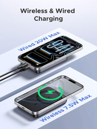 UGREEN Nexode Magnetic Wireless Power Bank Fast Charging, 10000mAh MagSafe-Compatible Portable Charger PD 20W USB-C Battery Pack Compatible with iPhone 16/15/14/13/12 Plus/Pro/Pro Max/Mini