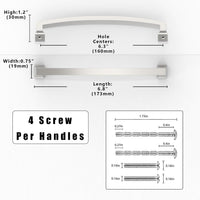 Cabinet Pulls 10-Pack Brushed Zinc Alloy 160mm Handles Satin Nickel
