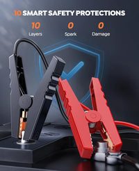 TREKURE 4000A Jump Starter Power Pack with 150PSI Air Compressor, 12V Portable Car Battery Booster Jump Starter for all Gas/10L Diesel, Car Jump Starter Power Bank with Jump leads, Emergency Light