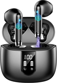 Wireless Earbuds, Bluetooth 5.4 Headphones NEW Wireless Headphones with 4 ENC Mic, 56H Bluetooth Earphones in Ear Noise Cancelling Deep Bass, Mini Ear Buds Bluetooth Earbuds IP7 Waterproof LED Display