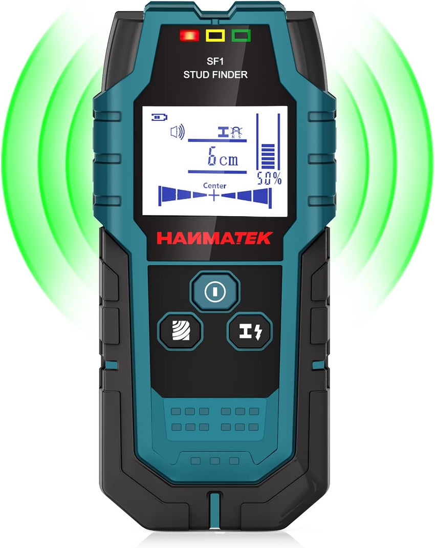 HANMATEK Stud Finder SF1 Wall Scanner 4 in 1 Electronic Stud Sensor with Depth Tracker, Unit Change, for Wood, Metal, Cables, Circuits Detect in Walls