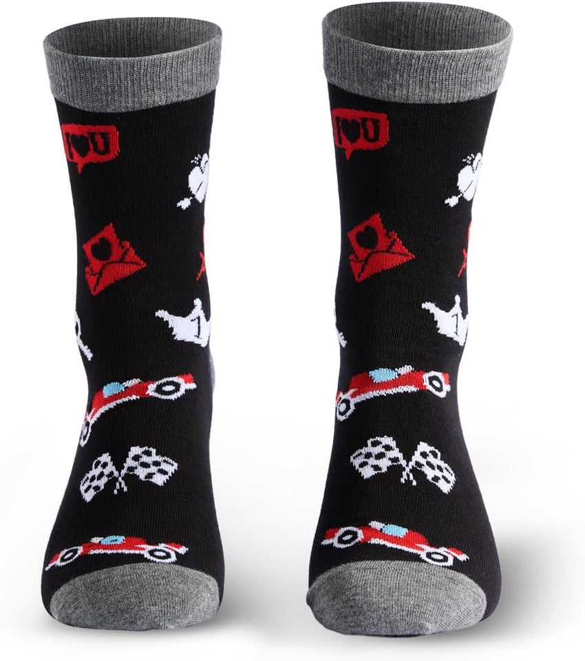 Funny Novelty Socks for Men Cotton Gift Pack Ã¢ÂÂ Red M