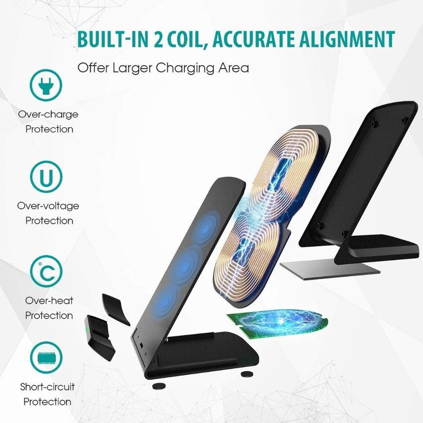 VNBBT Wireless Phone Charger for Android & Apple,20W Fast Charging Stand for iPhone 16/16 Pro/15/14/13/12/11/X/XR,15W Wireless Fast Charging Station for Samsung Galaxy S25/S24 Note Pixel LG etc.