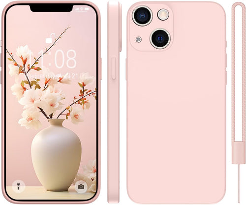 KPPIT for iPhone 13 Silicone Case 6.1 inch protective case,Ultra Slim Soft Gel Anti-Scratch,Microfiber Lining,Rubber Shockproof Case Cover for iPhone 13 Pink