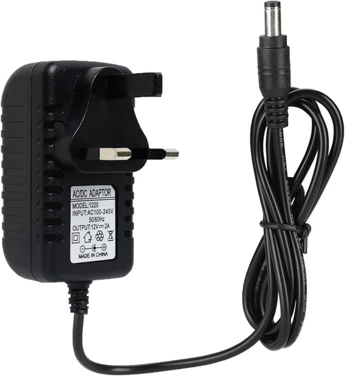 Universal 12V 2A Power Supply, DC/AC Adapter 100-240V 50/60Hz, 5.5mm x 2.1mm Plug, AC Adapter Is Suitable for LED Light Strips, Routers and Other Devices