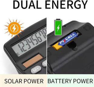 Bimormat Desktop Calculators Solar & Battery Power 12 Digit Large LCD Display with Included AA Battery Power for Business Office School Home(classic black)