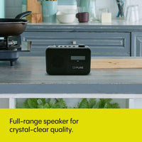 Pure Elan One2 portable DAB+/FM radio with Bluetooth 5.1 (LCD display, 10 preset buttons, can run with 4xAA batteries) Charcoal Black