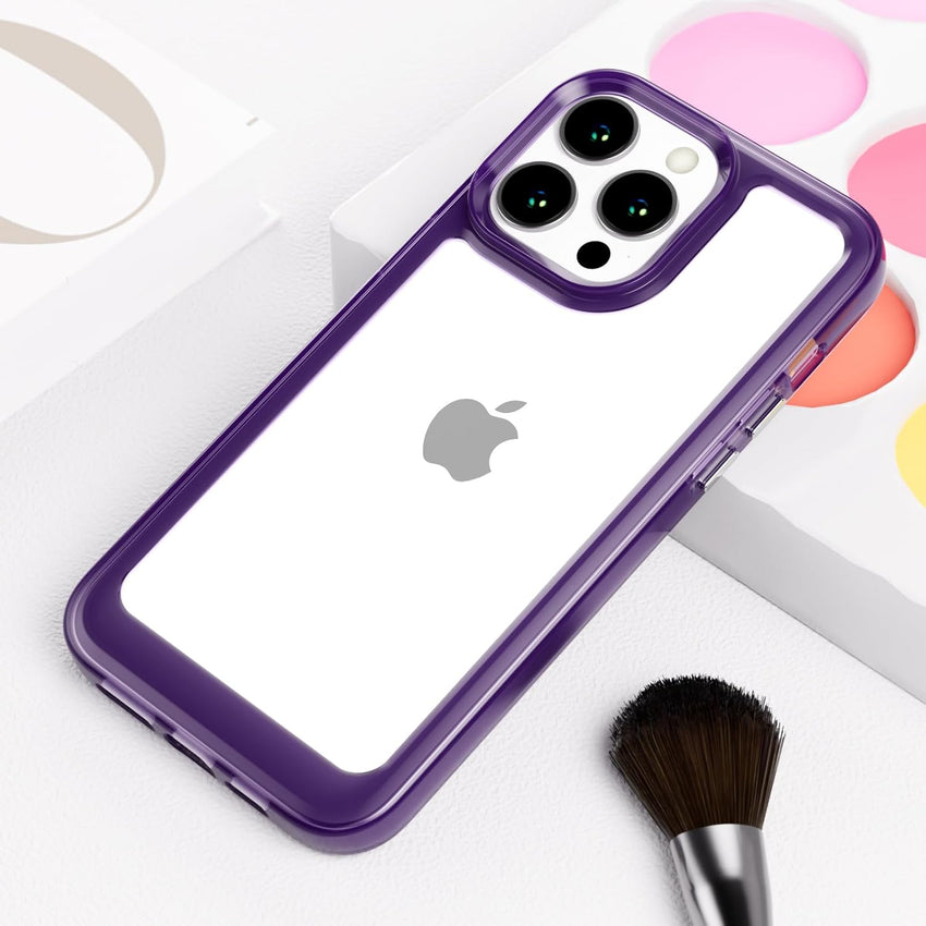 SharkProten Case for iPhone 13 Pro Mobile Phone Case Cover TPU PC Slim Shockproof Anti-Scratch Transparent Cell Phone Case for Girls Women Case Purple