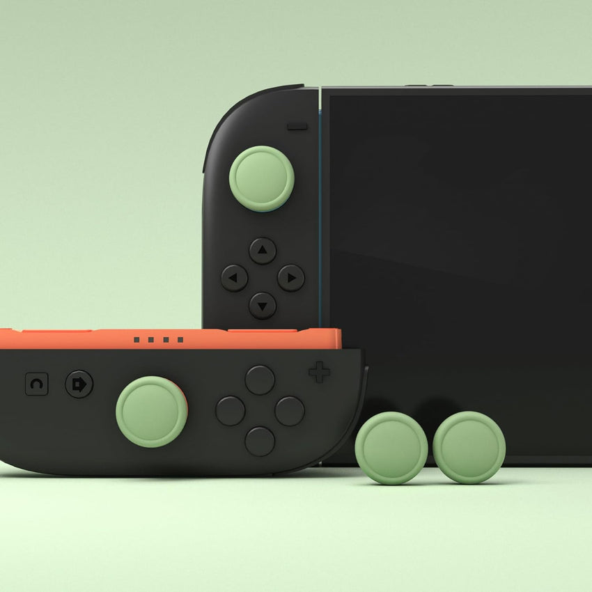 PlayVital Thumb Grips for Nintendo Switch 2, 4-Pack Silicone Joystick Caps for Joycon 2, Cute Accessories Comfort Thumbstick Grip Covers - Matcha Green