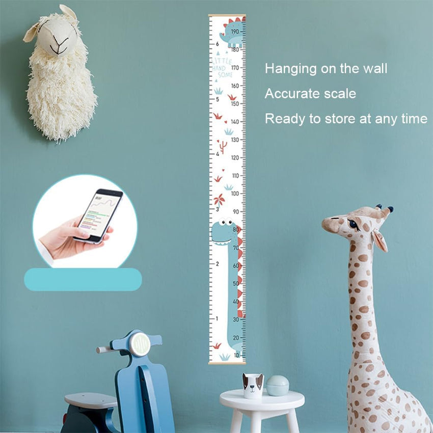 Kids Height Wall Chart Removable Canvas Ruler for Nursery â Dinosaur