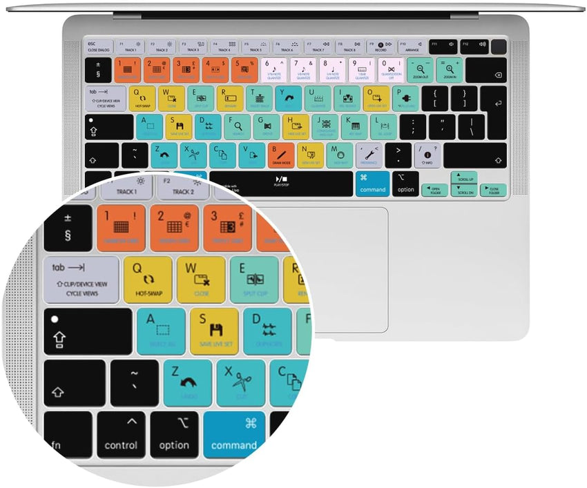 MMDW Ableton Live Shortcut Hotkeys Keyboard Cover A2179 Silicone Skin Keyboard Protector for MacBook Air 13 inch with Touch ID A2337 M1 Chip European Layout
