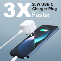 iPhone Charger Fast Charge, 20W iPhone Fast Charger Plug with 2M USB C to Light-ning Cable for iPhone 14 13 12 11 Pro Max/Mini/XS/SE/8, USB C Plug Phone charger USBC Power Adapter