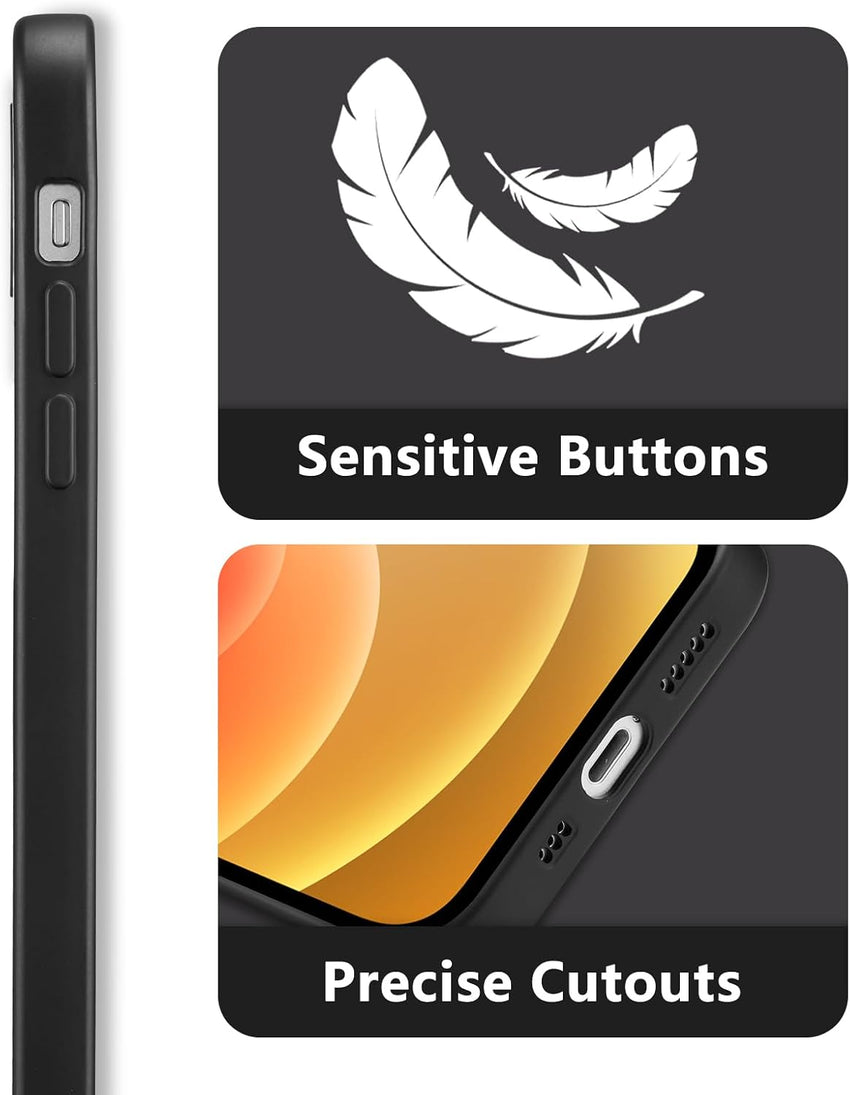 RALEAVO Floral Case for iPhone 12 Silicone Cute Cover for Women,Black