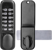 Pin Door Lock, Mechanical Combination Lock, Chrome Latch Keyless Entry, Anti Theft Codes Deadbolt Lock for Bidirectional Gate Glass Door