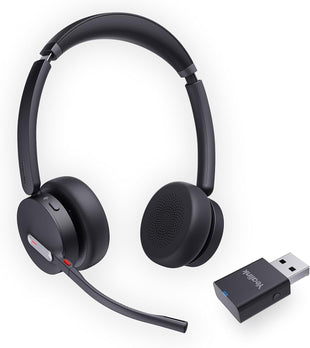 Yealink WH64 Hybrid DUAL UC DECT & Bluetooth Wireless Headset with Mic for Work, Bluetooth Headphones with DECT Dongle, 3X Mic, 492ft Range,32H Talk Time, Office Portable Stereo On Ear Headsets for PC Laptop