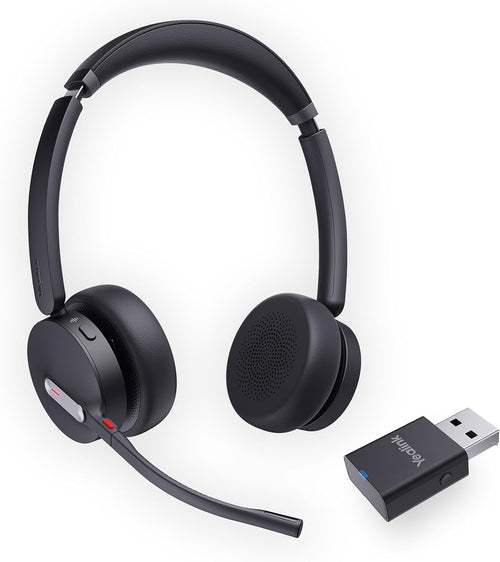 Yealink WH64 Hybrid DUAL UC DECT & Bluetooth Wireless Headset with Mic for Work, Bluetooth Headphones with DECT Dongle, 3X Mic, 492ft Range,32H Talk Time, Office Portable Stereo On Ear Headsets for PC Laptop