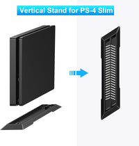 Gamer Gear PS4 Slim Edition Console Stand - Black Vertical Stand with Built-In Cooling Vents - PlayStation 4 Slim Stand with Anti-Slip Pads