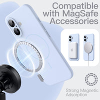 JETech Magnetic Silicone Case for iPhone 17 6.3-Inch, Compatible with MagSafe, Silky Soft Touch, Shock Absorbing Phone Cover with Camera Lens Protection (Blue)