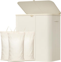 Lifewit 165L 3-Section Laundry Basket with Lid White