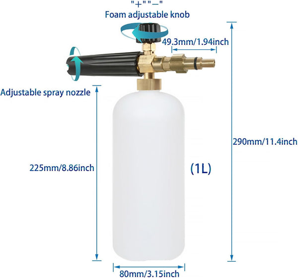 Snow Foam Lance Adjustable Foam Cannon for Pressure Washers â Universal