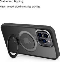 2NSPDRGNI Magnetic Case Compatible with iPhone 13 Pro Max,Translucent Matte Back Non-slip Phone Cover Protective Shockproof with Stand,Purple