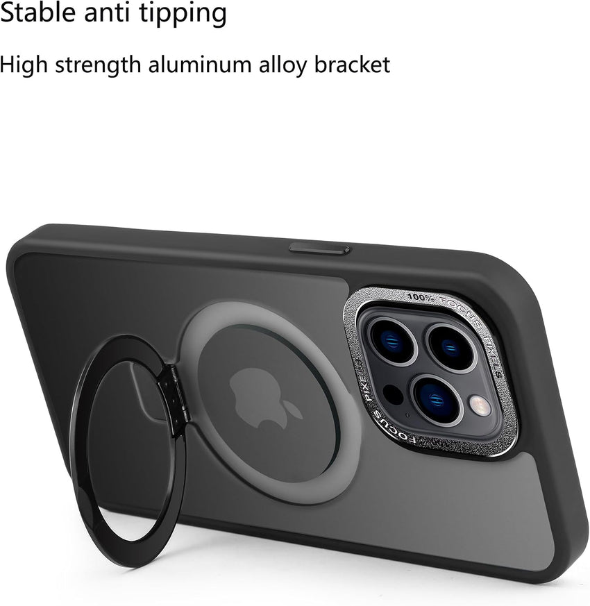 2NSPDRGNI Magnetic Case Compatible with iPhone 13 Pro Max,Translucent Matte Back Non-slip Phone Cover Protective Shockproof with Stand,Purple