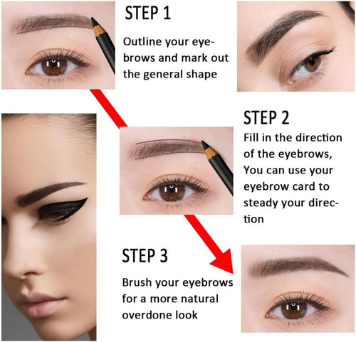 Eyebrow Pencil Set Long Lasting with Stencils Ã¢ÂÂ Brown