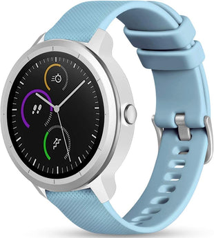 Vobafe 20mm Strap for Garmin Vivoactive 3/3 Music/Venu/Venu 2 Plus/sq/sq 2/Forerunner 245/645/55, Soft Silicone Watch Band Replacement for Garmin Vivomove HR/Instinct 2S/Fenix 7S, Black