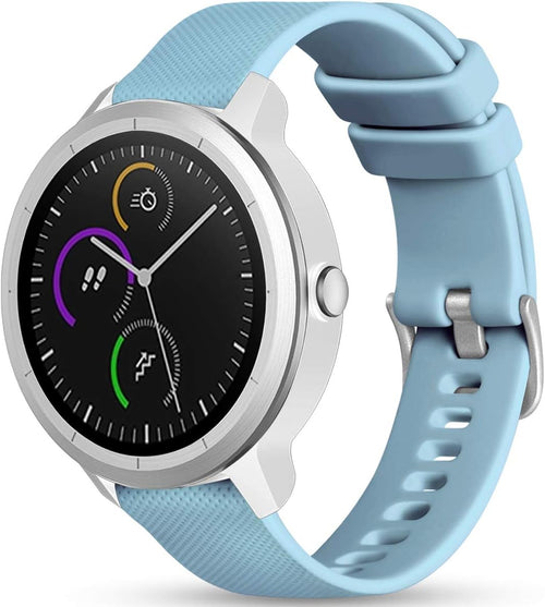 Vobafe 20mm Strap for Garmin Vivoactive 3/3 Music/Venu/Venu 2 Plus/sq/sq 2/Forerunner 245/645/55, Soft Silicone Watch Band Replacement for Garmin Vivomove HR/Instinct 2S/Fenix 7S, Black