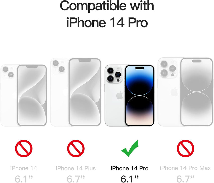 JETech Case for iPhone 14 Pro 6.1-Inch, Non-Yellowing Shockproof Phone Bumper Cover, Anti-Scratch Clear Back (Clear)