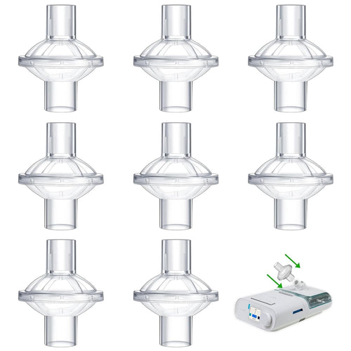CPAP Inline Filters 8-Pack Universal Fit for CPAP Machines 22/25mm Tubes â Individually Packed