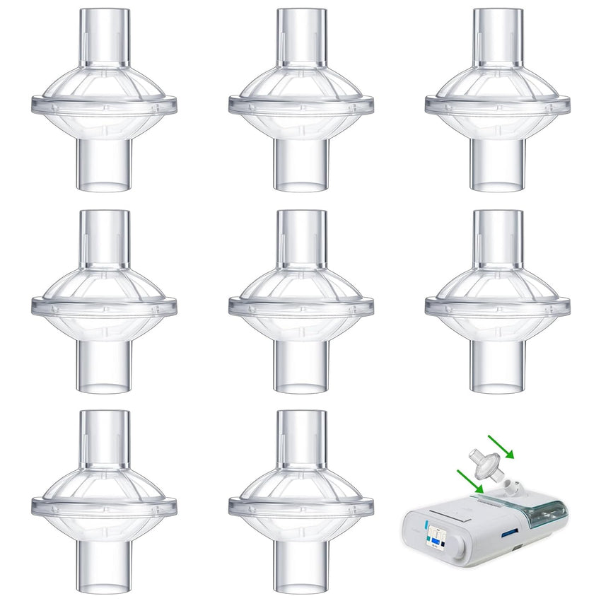 CPAP Inline Filters 8-Pack Universal Fit for CPAP Machines 22/25mm Tubes â Individually Packed
