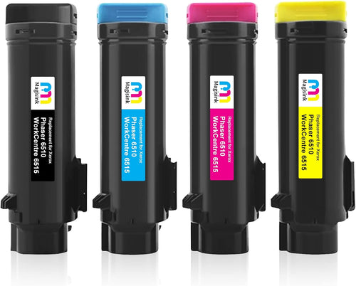 Compatible Toner Cartridge 6510 6515 for Xerox Phaser 6510 6510DN 6510DNI 6510DNM 6510N WorkCentre 6515 6515DN 6515DNI 6515DNW 6515DNM 6515N 6515NWï¼Black 5500 & CMY 4300 Pages,BCMY 4 packï¼