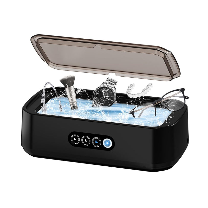 Ultrasonic Jewellery Cleaner 50kHz 650ml Stainless Tank 3 Modes Digital Timer â Silver