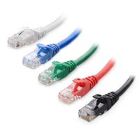 Cable Matters 10Gbps 5-Color Combo Snagless Cat 6 Ethernet Cable, 1ft | Multicolored: Black/Blue/White/Green/Red, 24 AWG Bare Copper, Cat 6 Cable