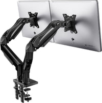 HUANUO Dual Monitor Stand for 13 to 30 Inch Screens, Dual Monitor Arm Desk Mount for Curved Flat Screens, Double Monitor Arm Support VESA 75/100 mm