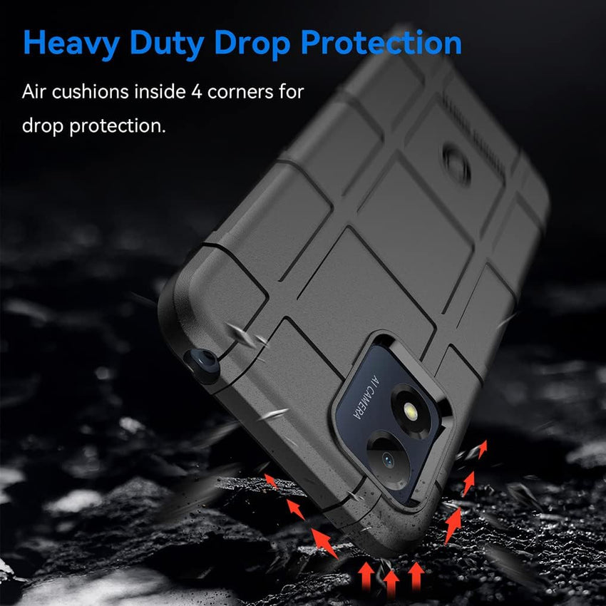 SEAHAI Case for Motorola Moto E13, Army Case Silicone Phone Case Rubber Cover Shockproof Heavy Duty Protection Ultra Thin Cover - Black