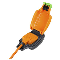 Masterplug Rewireable Weatherproof Outdoor Inline Socket, 13 Amp, 17 x 6.5 cm, Orange
