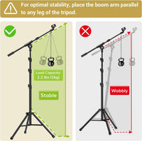 TONOR Microphone Stand with Tablet Holder, Tripod Boom Arm for Floor, Adjustable Height and Angle, Heavy Duty Stand with Carrying Bag, Phone and iPad Clamp, Compatible with Blue Yeti, T35