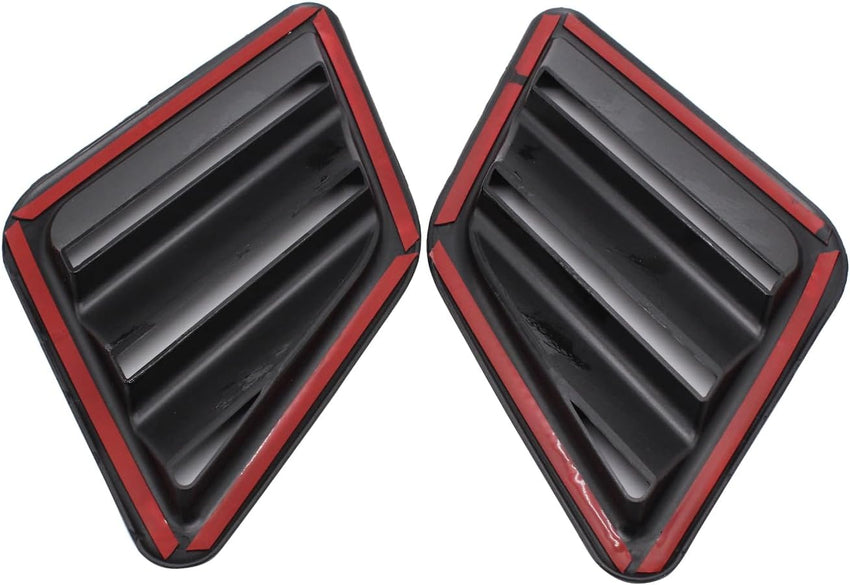 2 PCS/SET Bonnet Vent Cover Glossy ABS Black Hood Vent Cover Engine Air Flow Outlet Vent Cover Grille Replacement for Ford Focus Fiesta Vauxhall Corsa Jazz