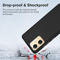 [4 in 1] Case Compatible with Redmi Note 12 5G Cover with 3 Pack Tempered Glass Screen Protector for Redmi Note 12 5G, Slim Fit Soft TPU Shockproof Anti-Scratch Phone Case Cover - Black