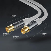 KabelDirekt â 4K Aerial TV Antenna Cable â 3ft, M/F, White | Male to female connectors for DVB-C, DVB-T, DVB-S
