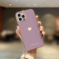 Teageo for iPhone 15 Pro Max Case Girl Women Cute Girly Love-Heart,Lavender | with Screen Protector [2 Pack] Luxury Gold Soft Cover Camera Protection Silicone Shockproof Phone Case iPhone 15 Pro Max