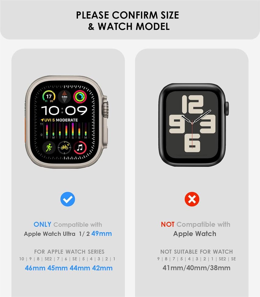 Aulumu A11 Mag Buckle Slim Band Designed for Apple Watch | Memory Quick Release | Velvet Nylon Braid | Stainless Steel Magnetic Clasp-Silver Black
