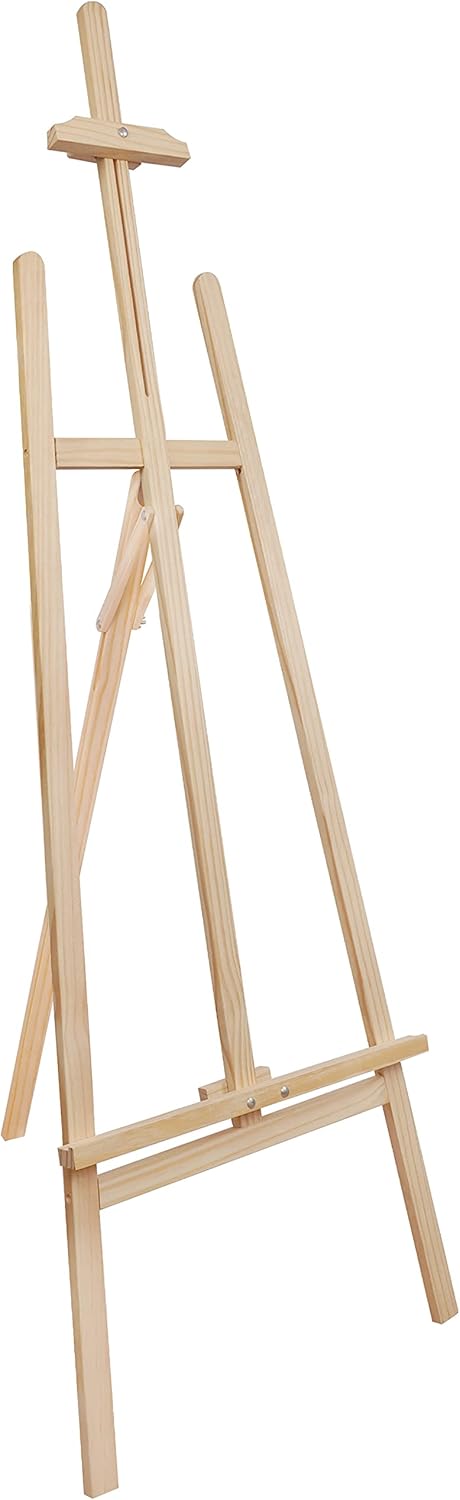 Belle Vous Wooden A-Frame Studio Easel - 1.59m / 5.22ft - Artist Easel - Adjustable/Foldable Tripod - Canvas/Painting Holder for Displays, Exhibition, Drawing, Sketching, Weddings, Arts and Craft