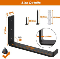 MLOQI 4 Pack Shelf Brackets Heavy Duty, 5mm Thick Shelf Supports with Lip for Shelves 9 inch