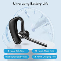 Callez Bluetooth Headset for iPhone Android Mobile Phone, Single Ear Bluetooth Earpiece V5.0 Handsfree with CVC8.0 Dual Mic ENC Noise Cancelling for Trucker Business Office Work
