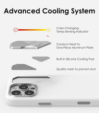 Aulumu A16 Vegan Leather Cooling for iPhone 16 Pro Case | with Cooling Fins | Luxury Comfort | Compatible with MagSafe - Black
